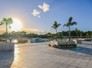 Amanhecer na Primeira Etapa da Urbanização do Canal de Camburi